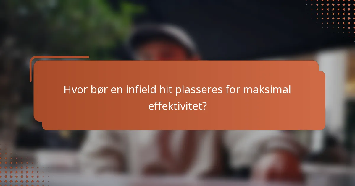 Hvor bør en infield hit plasseres for maksimal effektivitet?